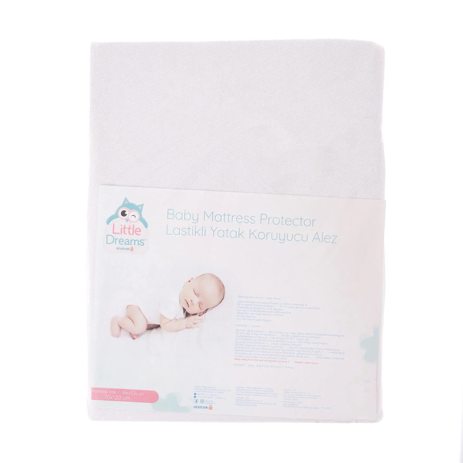 Little Dreams Unisex Waterproof Undersheet - White