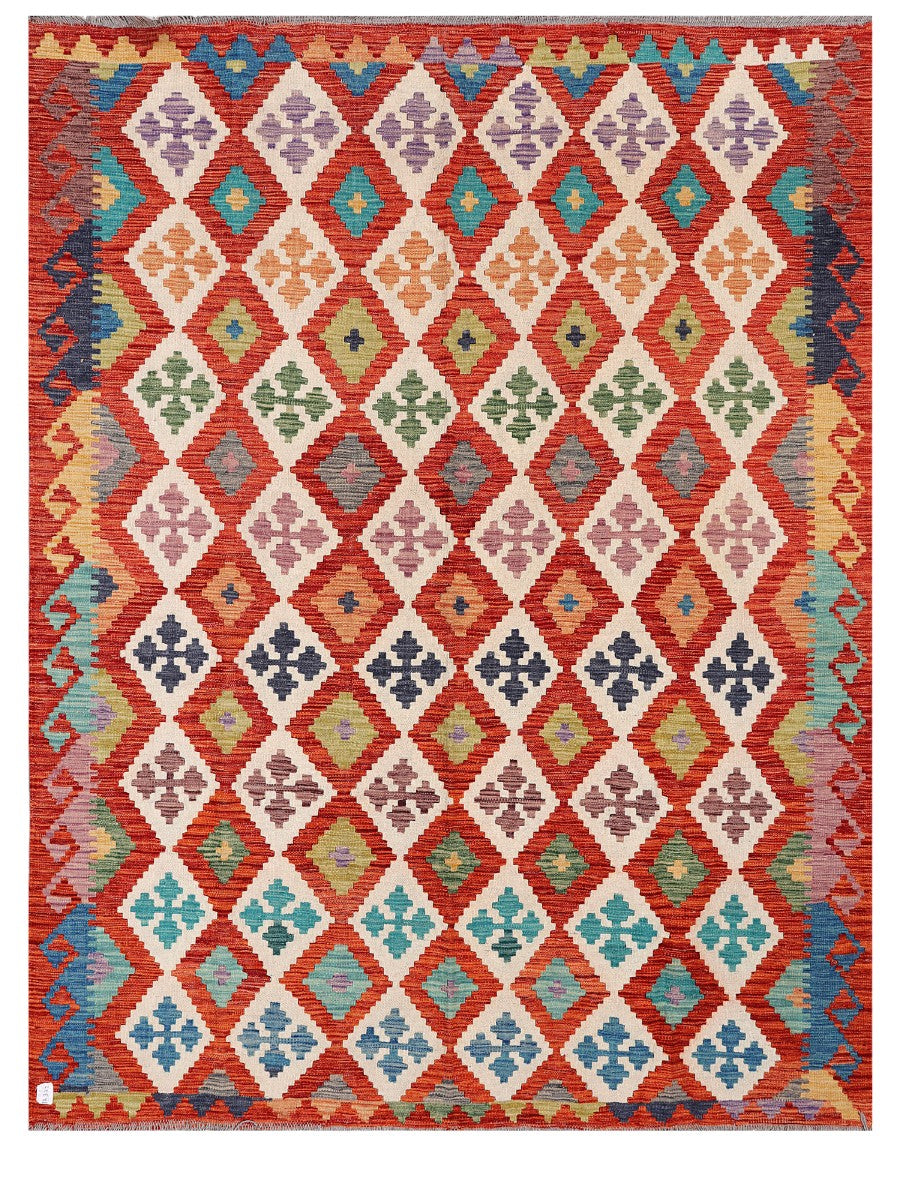 Maimana Afghanistan Kilim Rug - 246 x190 cm - Handmade