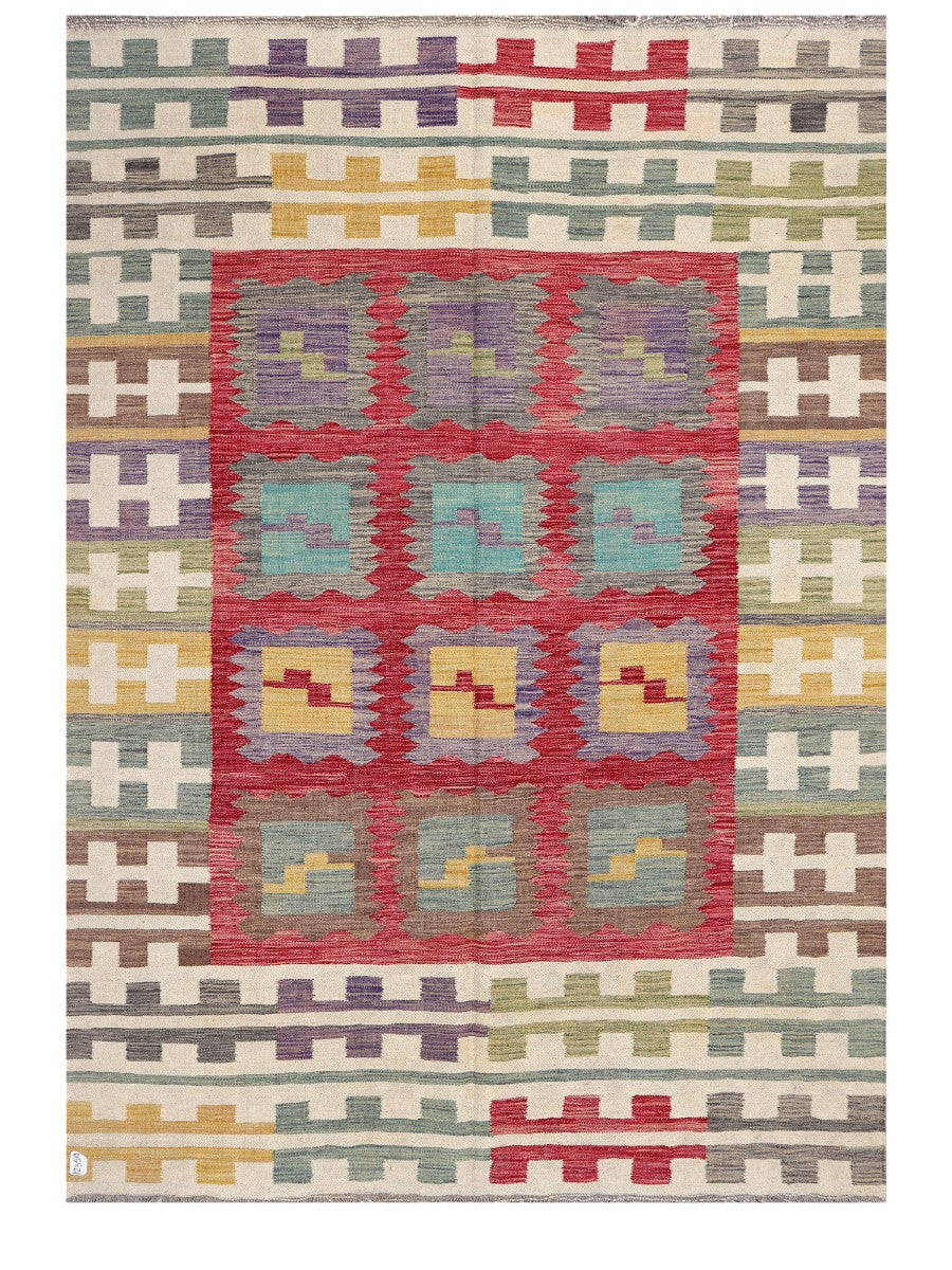 Maimana Afghanistan Kilim Rug - 241 x170 cm - Handmade