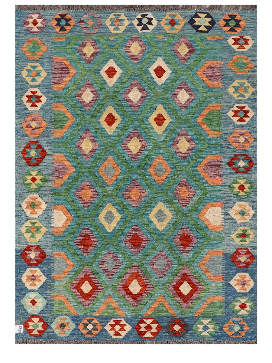 Maimana Afghanistan Kilim Rug - 205 x146 cm - Handmade