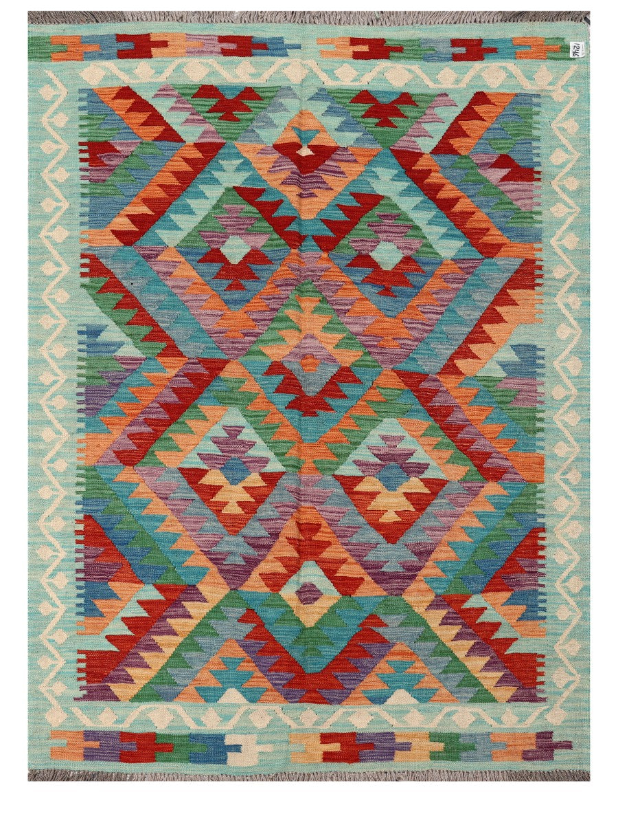 Maimana Afghanistan Kilim Rug - 201 x147 cm - Handmade