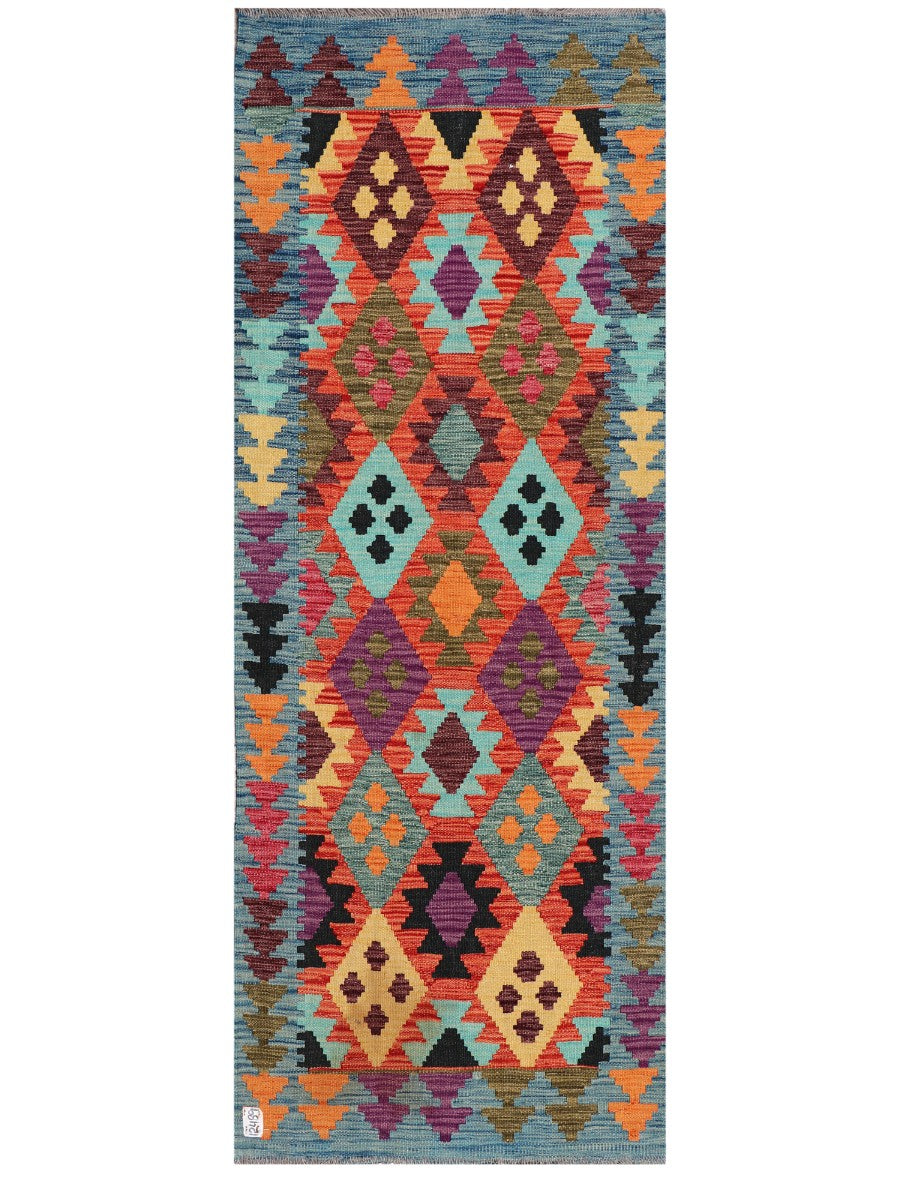 Maimana Afghanistan Kilim Rug - 198 x76 cm - Handmade