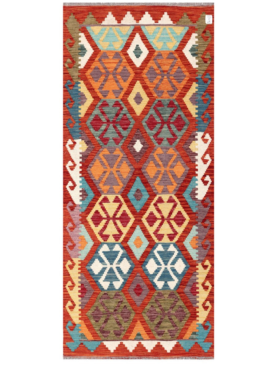 Maimana Afghanistan Kilim Rug - 196 x83 cm - Handmade