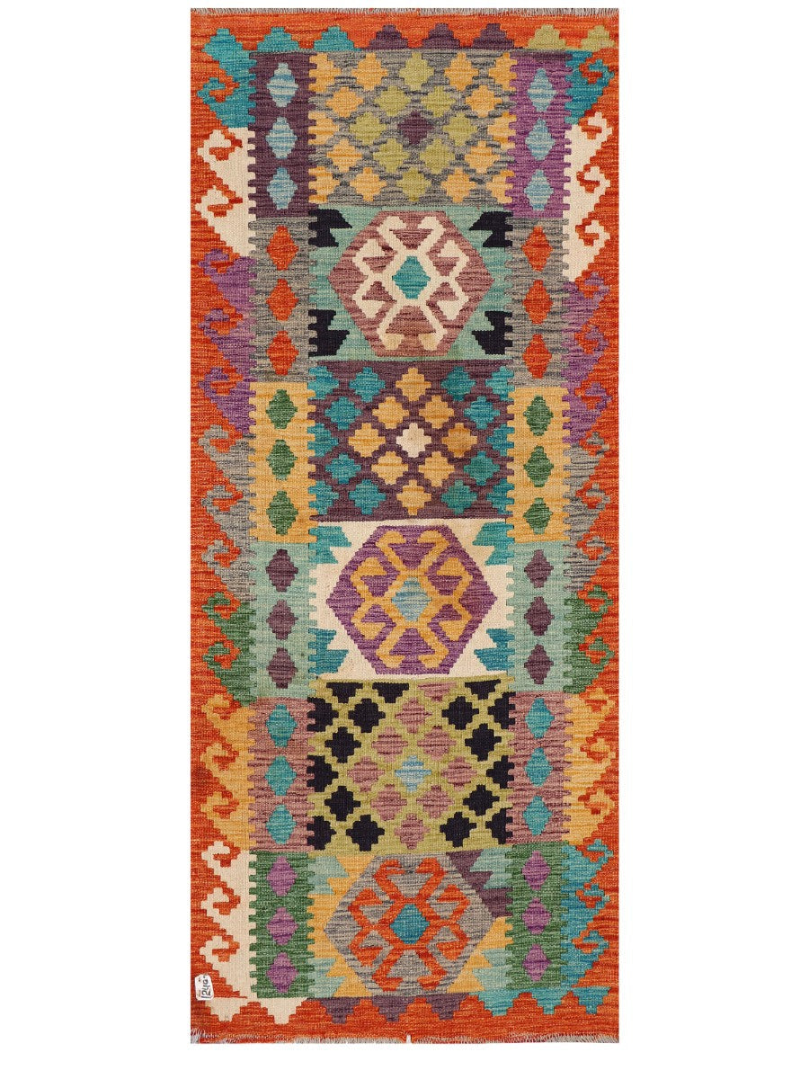 Maimana Afghanistan Kilim Rug - 197 x84 cm - Handmade
