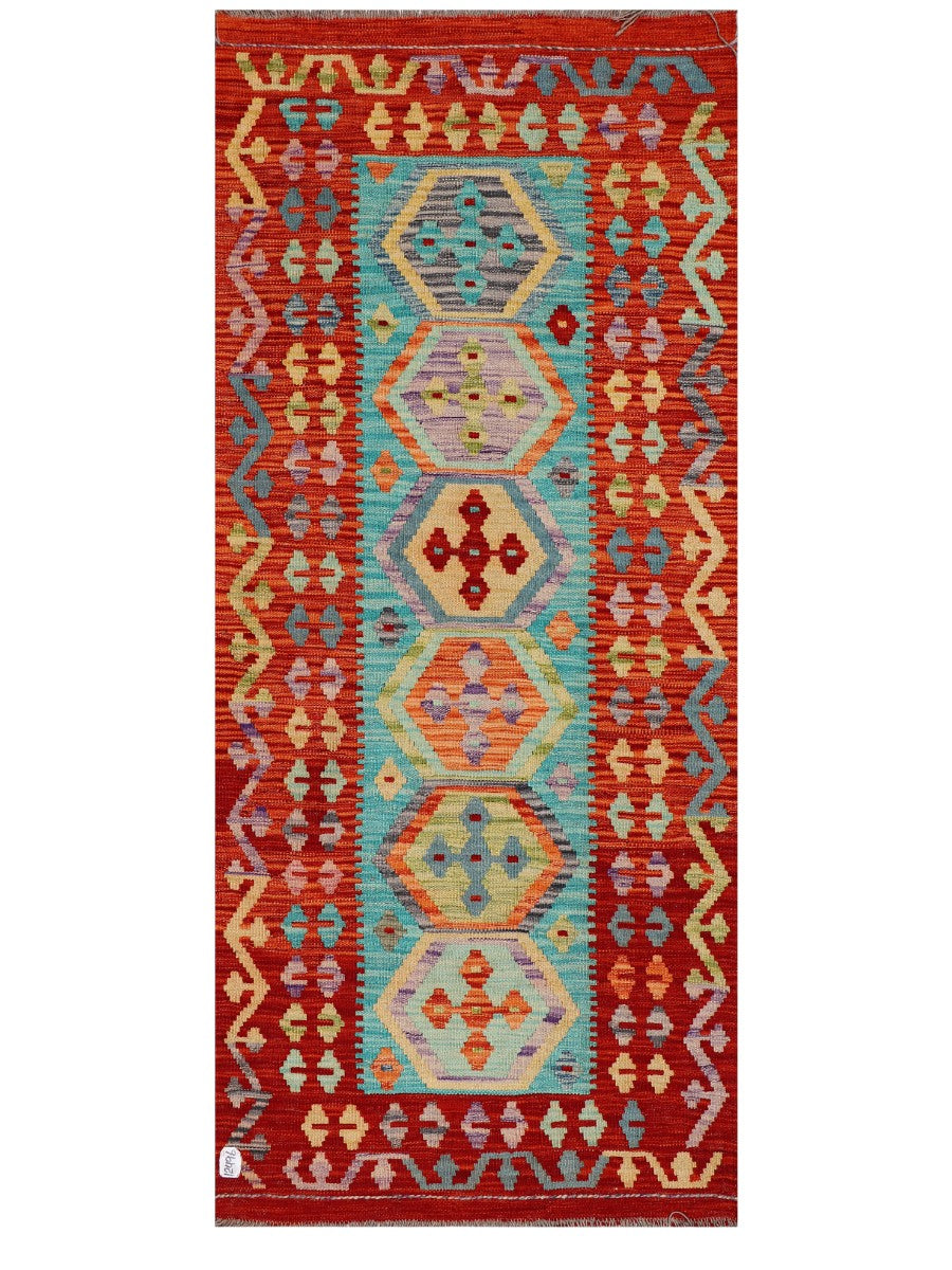 Maimana Afghanistan Kilim Rug - 195 x86 cm - Handmade