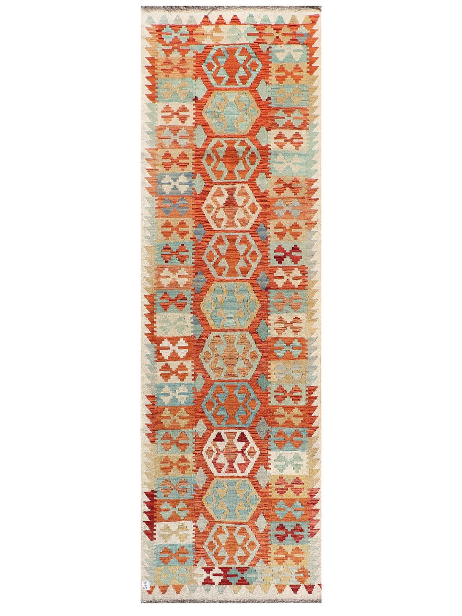 Maimana Afghanistan Kilim Runner - 292 x 90 cm - Handmade