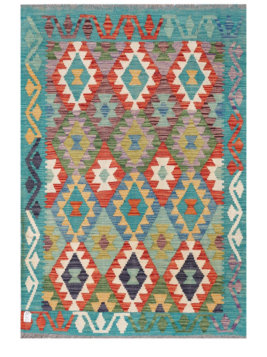 Maimana Afghanistan Kilim Rug - 144 x101 cm - Handmade