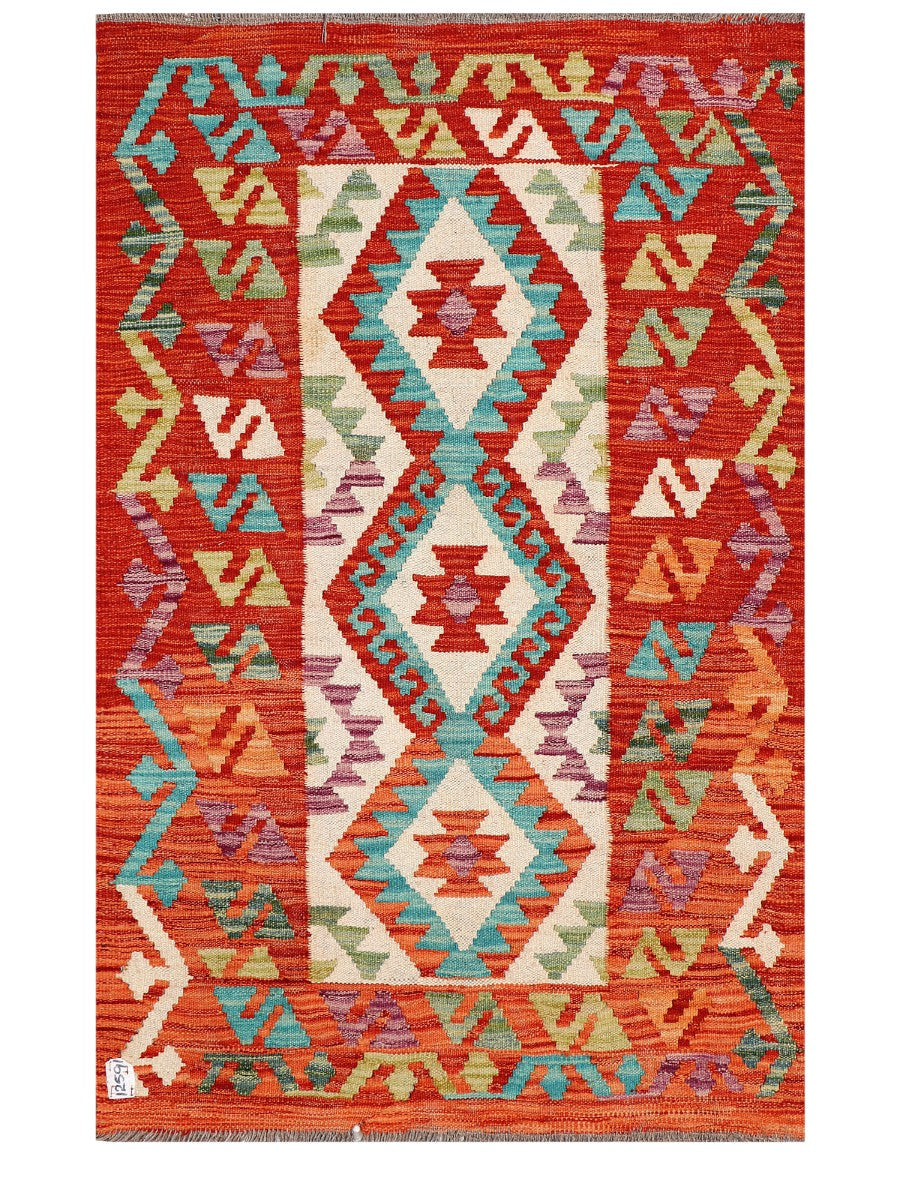 Maimana Afghanistan Kilim Rug - 135 x 88 cm - Handmade