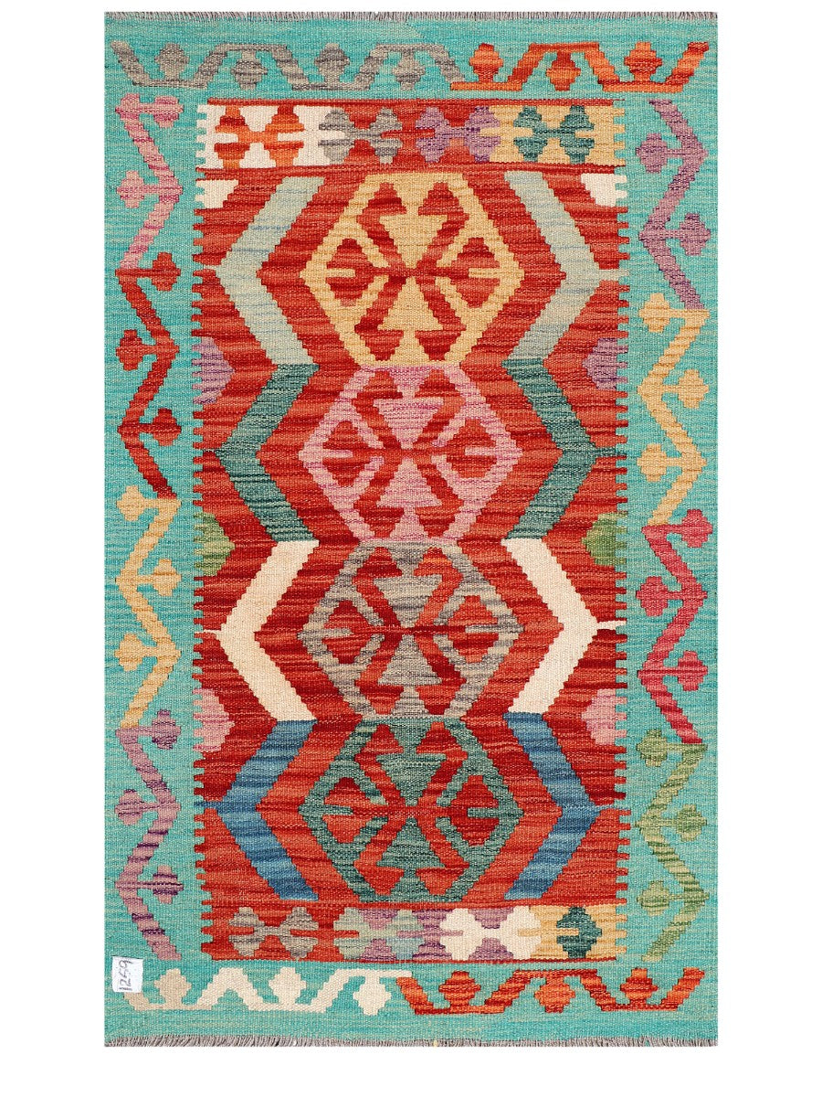Maimana Afghanistan Kilim Rug - 118 x 73 cm - Handmade