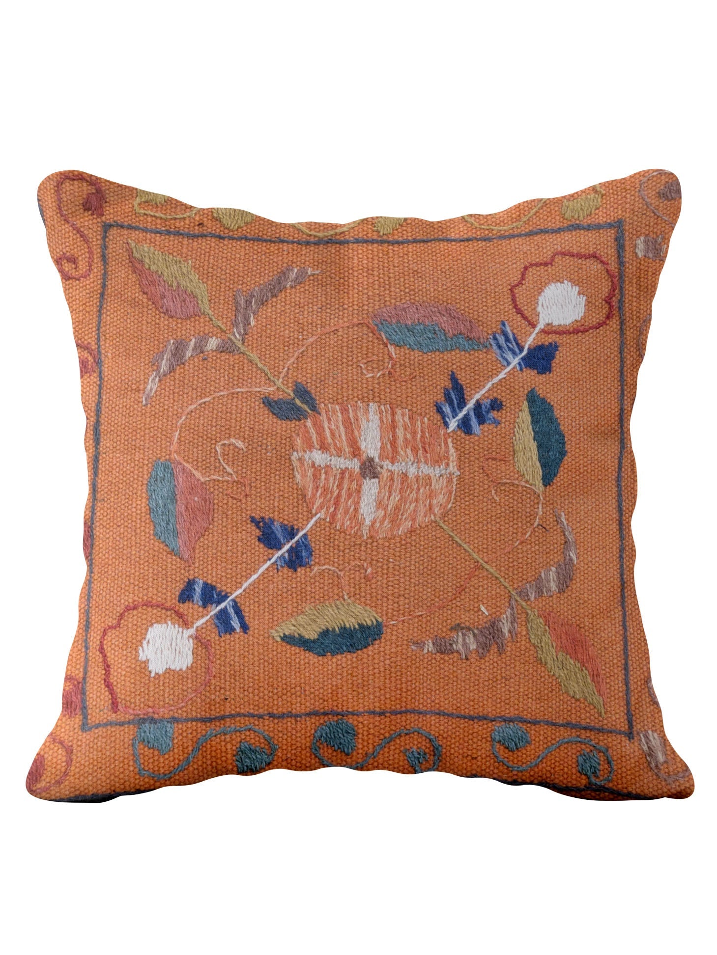 Suzani Hand Embroidered Cushion Cover - 45 x 45 cm - Handmade