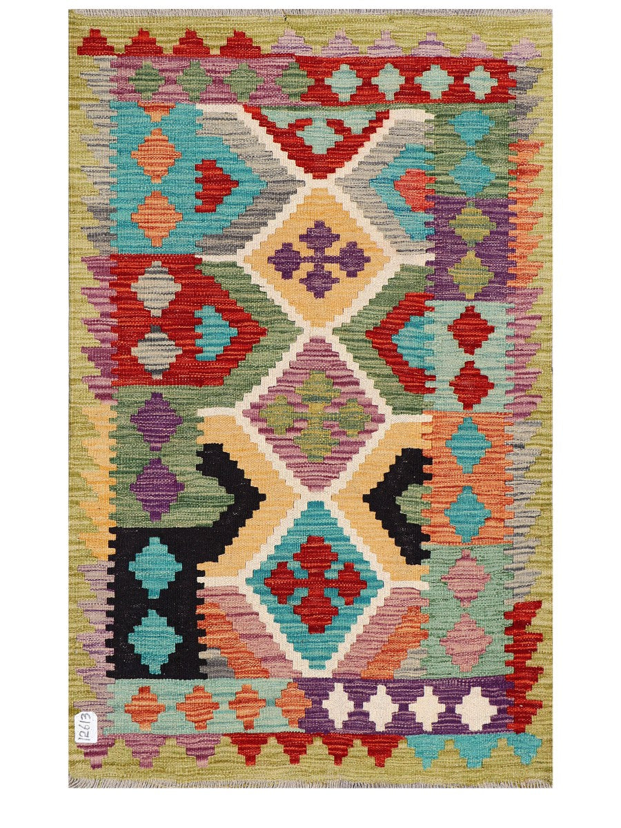 Maimana Afghanistan Kilim Rug - 122 x 79 cm - Handmade