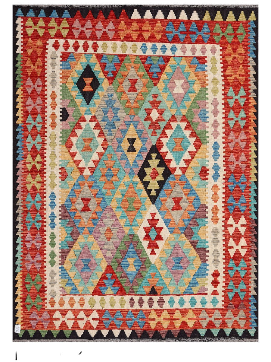 Maimana Afghanistan Kilim Rug - 203 x152 cm - Handmade