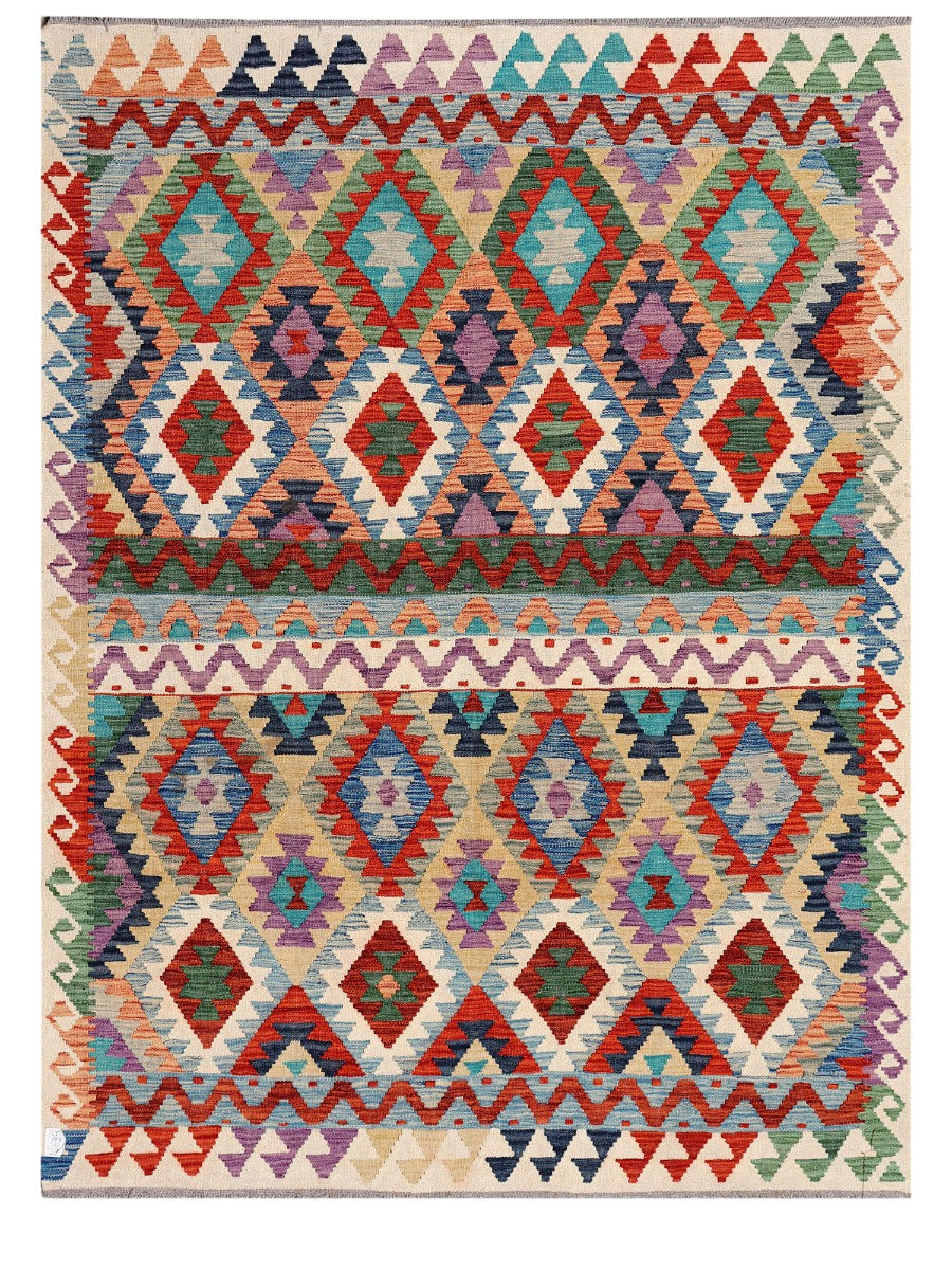 Maimana Afghanistan Kilim Rug - 200 x151 cm - Handmade