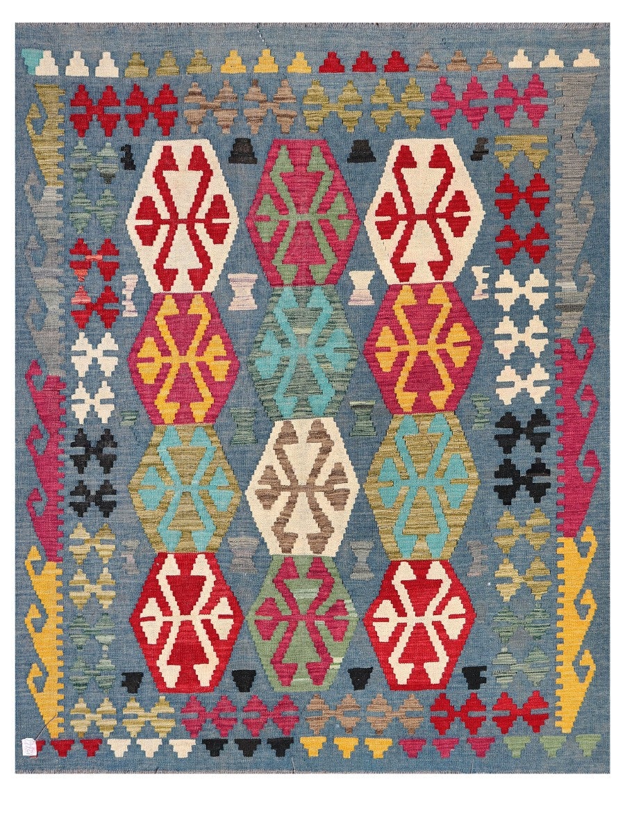 Maimana Afghanistan Kilim Rug - 193 x157 cm - Handmade