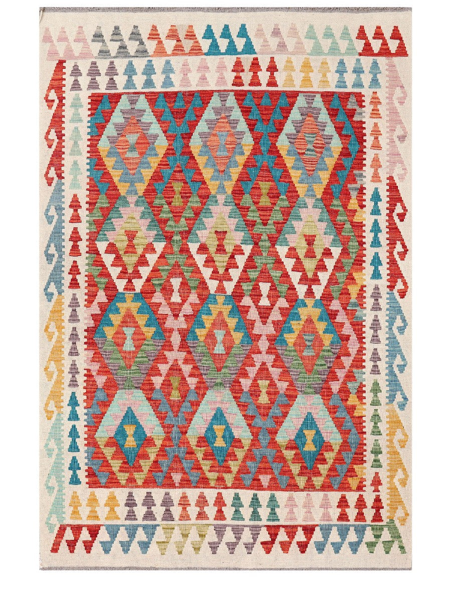Maimana Afghanistan Kilim Rug - 186 x123 cm - Handmade