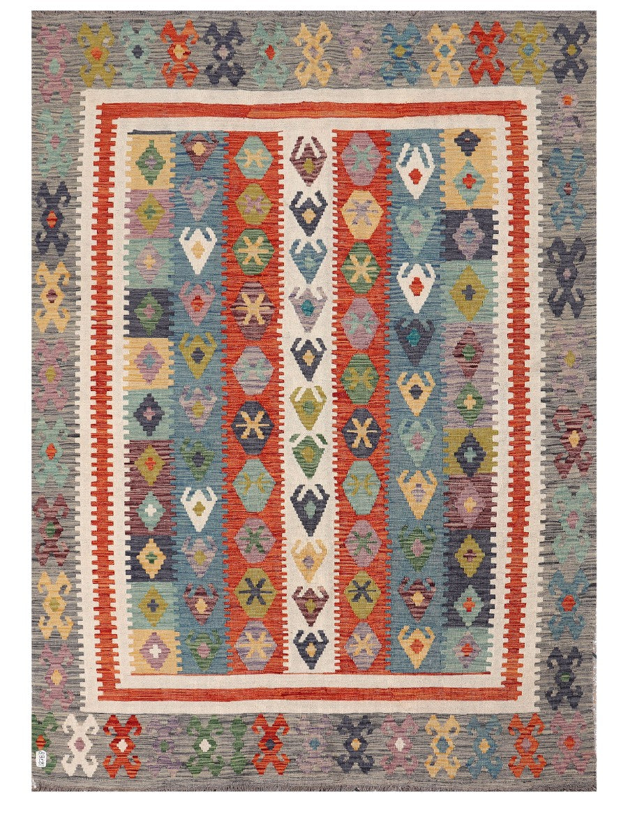 Maimana Afghanistan Kilim Rug - 254 x184 cm - Handmade