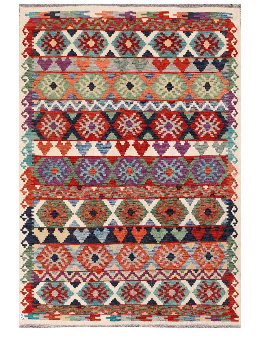 Maimana Afghanistan Kilim Rug - 244 x167 cm - Handmade