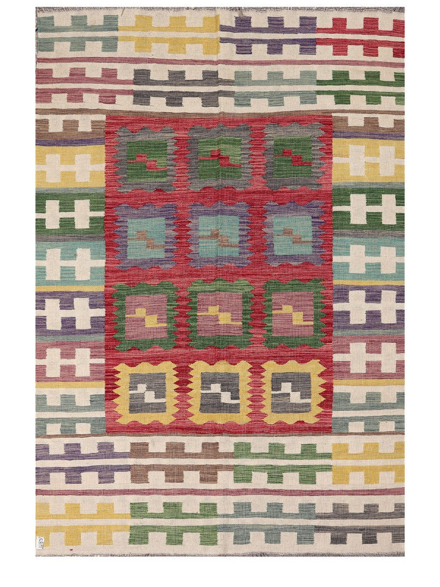 Maimana Afghanistan Kilim Rug - 244 x164 cm - Handmade