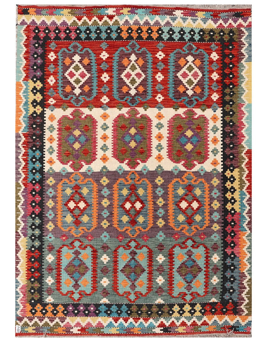 Maimana Afghanistan Kilim Rug - 247 x176 cm - Handmade