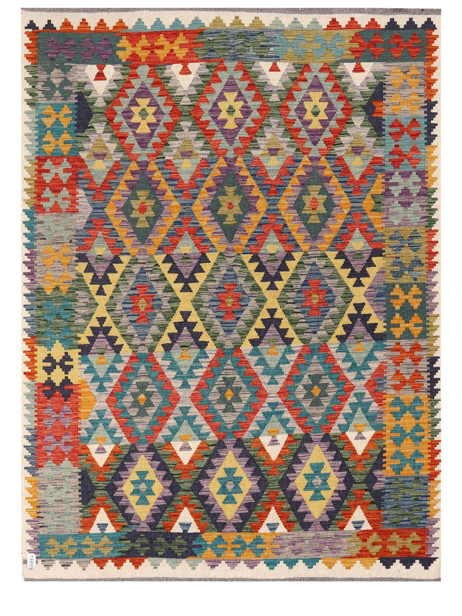 Maimana Afghanistan Kilim Rug - 240 x176 cm - Handmade