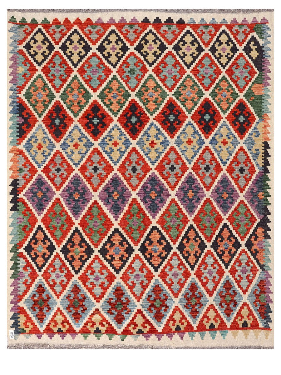 Maimana Afghanistan Kilim Rug - 240 x189 cm - Handmade
