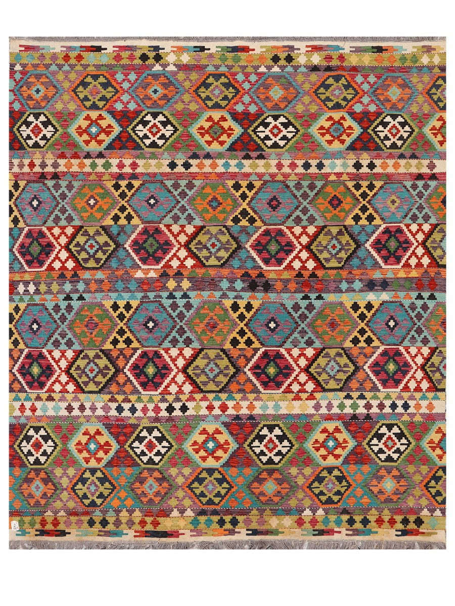 Maimana Afghanistan Kilim Rug - 296 x252 cm - Handmade
