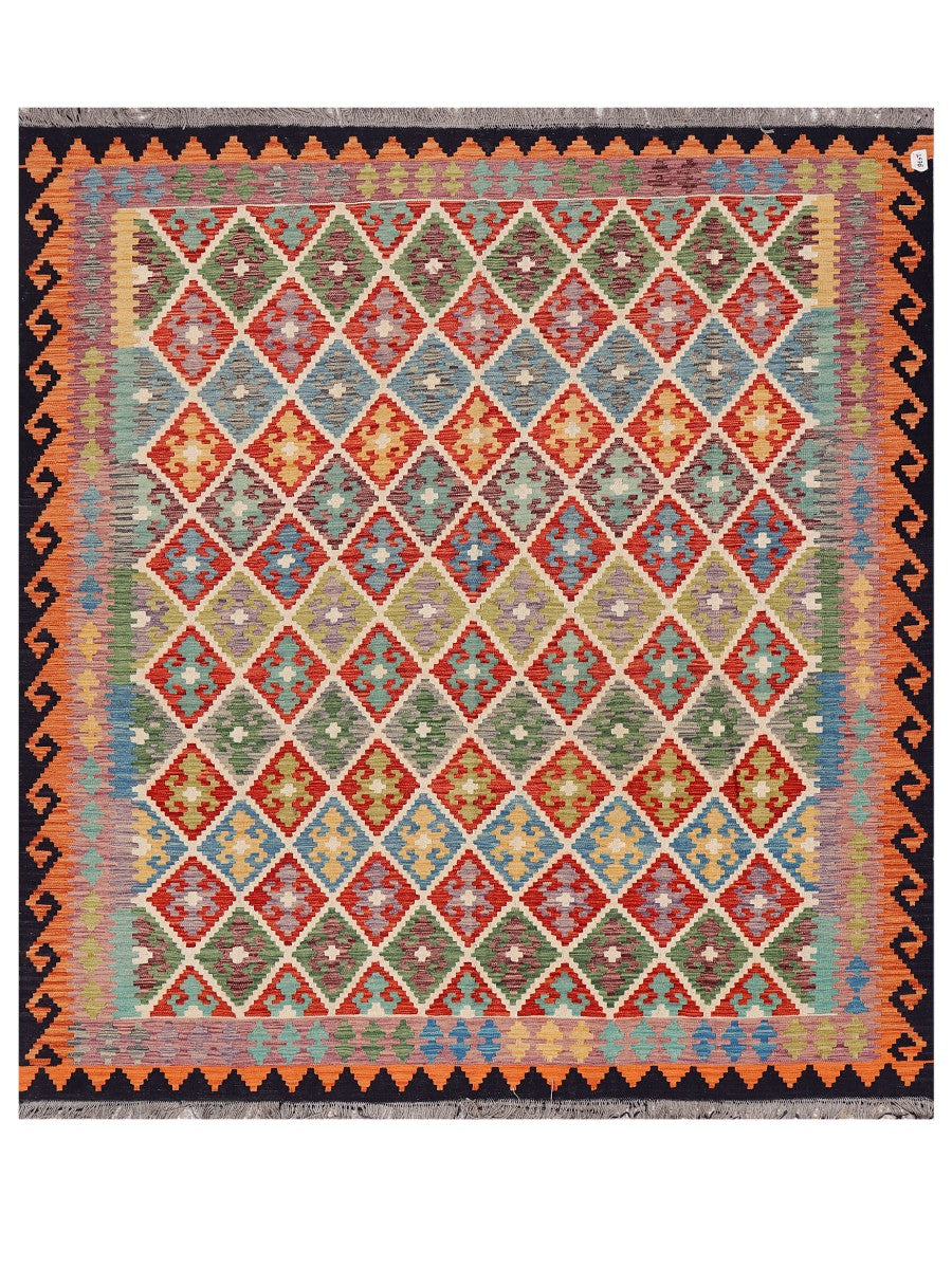 Maimana Afghanistan Kilim Rug - 282 x255 cm - Handmade