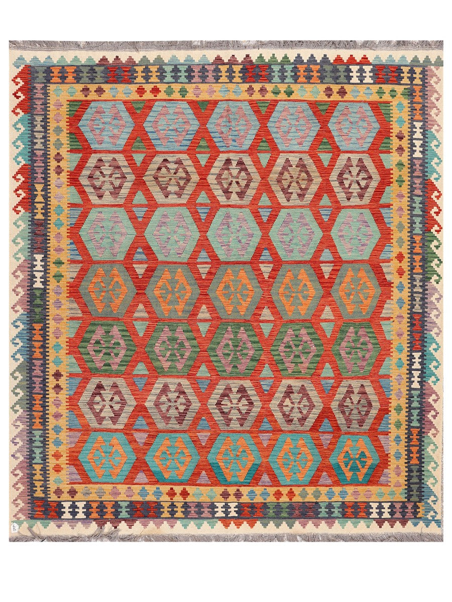 Maimana Afghanistan Kilim Rug - 297 x257 cm - Handmade