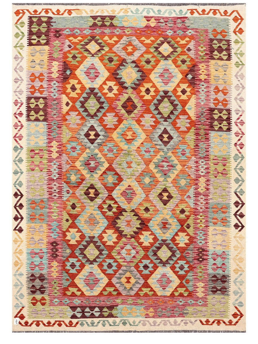Maimana Afghanistan Kilim Rug - 287 x204 cm - Handmade