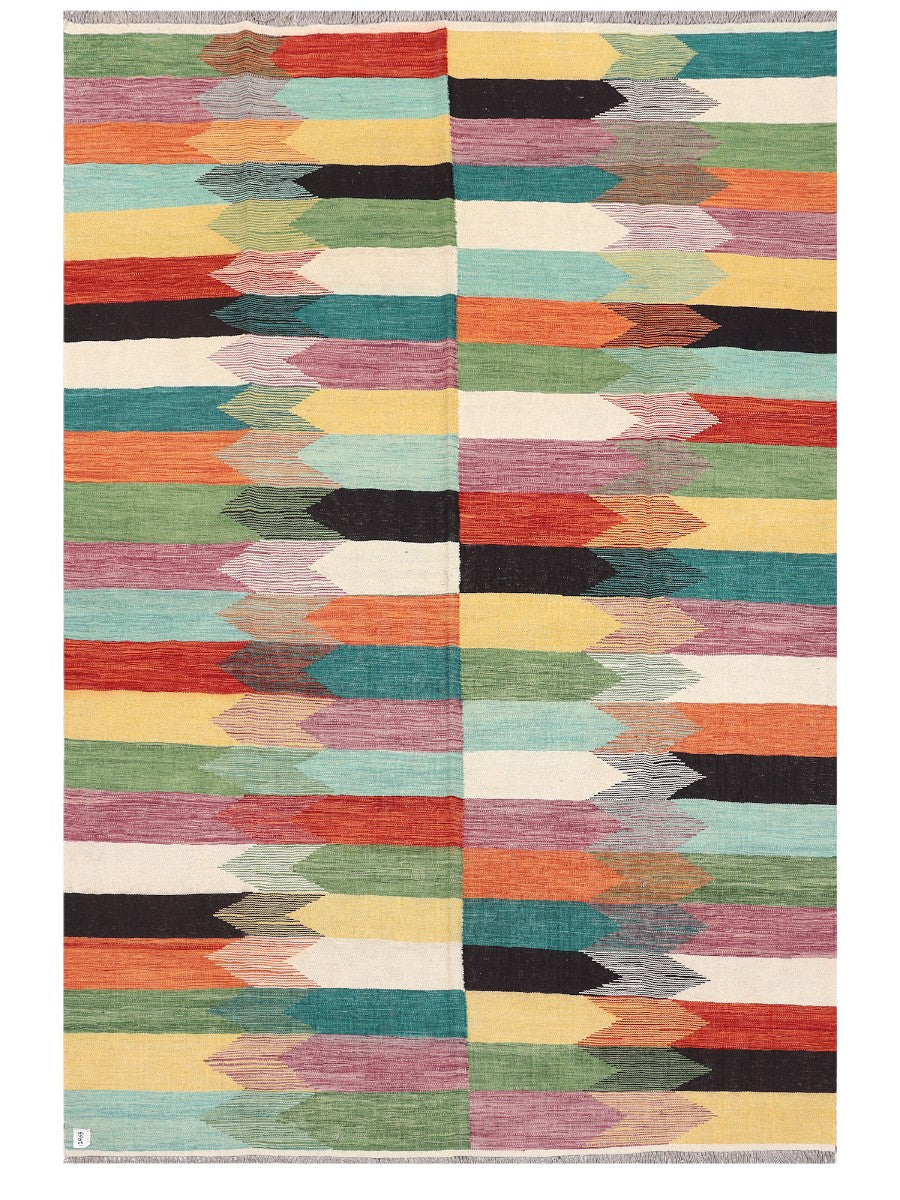 Maimana Afghanistan Kilim Rug - 301 x202 cm - Handmade