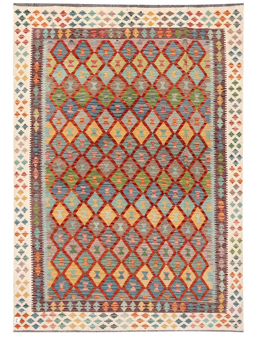Maimana Afghanistan Kilim Rug - 293 x206 cm - Handmade
