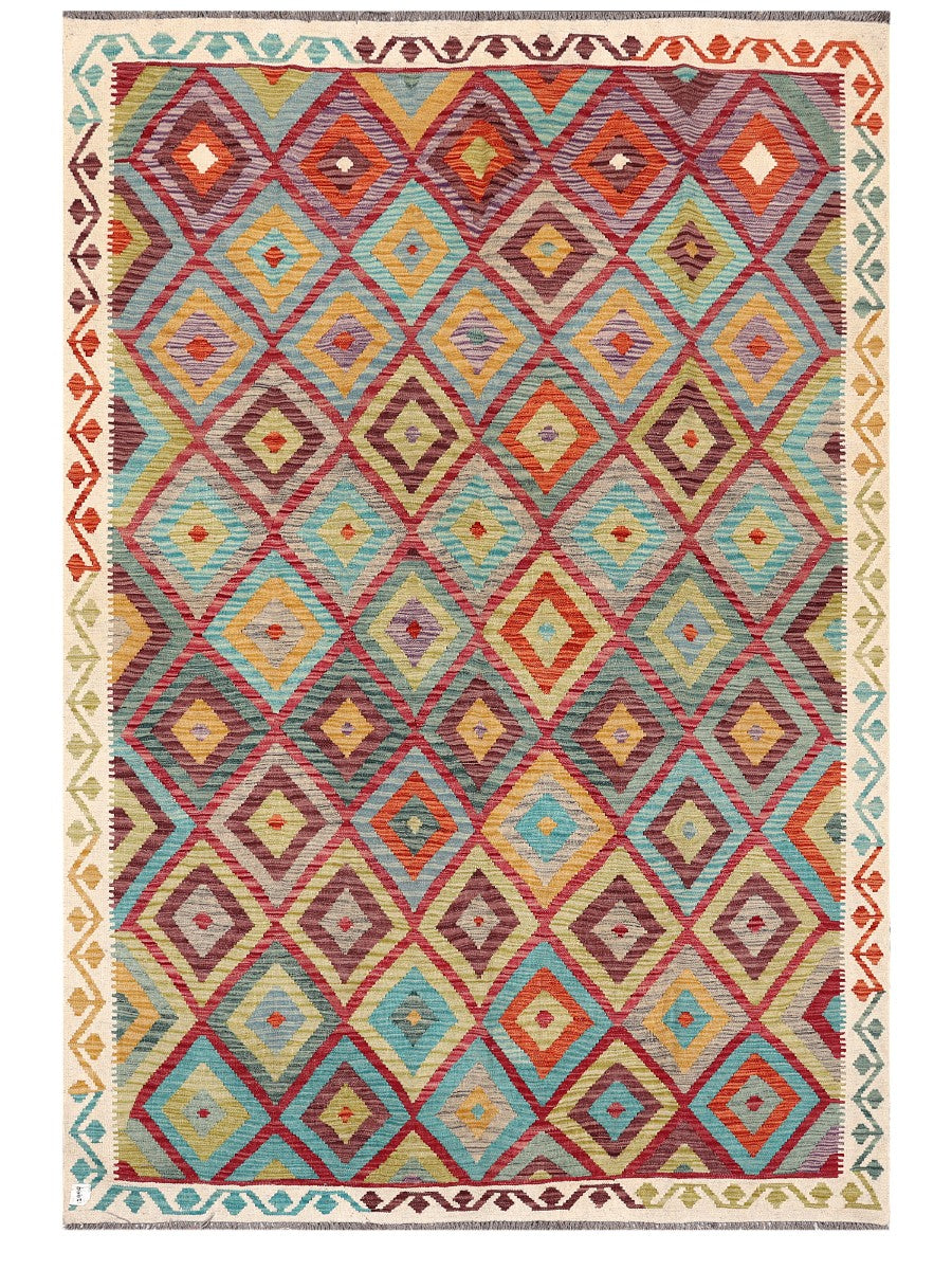Maimana Afghanistan Kilim Rug - 296 x201 cm - Handmade