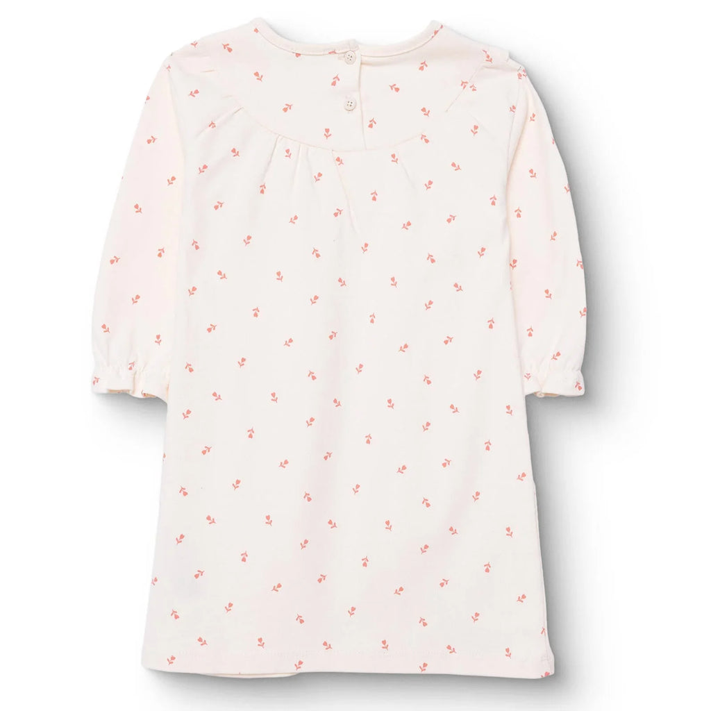 HelloBaby Winter Cherry Dress - Ecru Printed