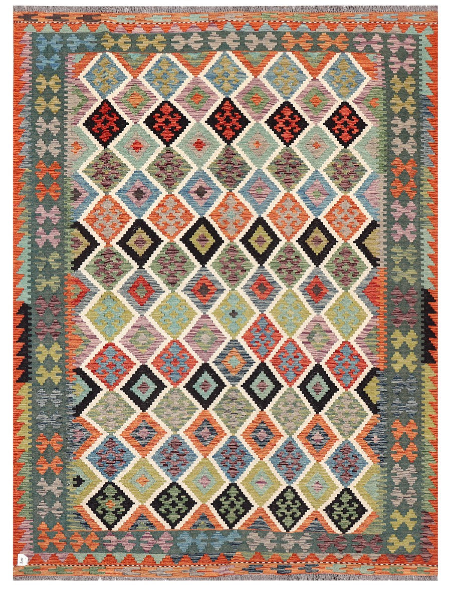 Maimana Afghanistan Kilim Rug - 287 x212 cm - Handmade