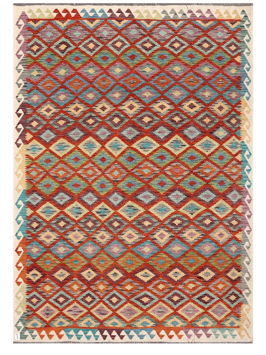 Maimana Afghanistan Kilim Rug - 286 x202 cm - Handmade
