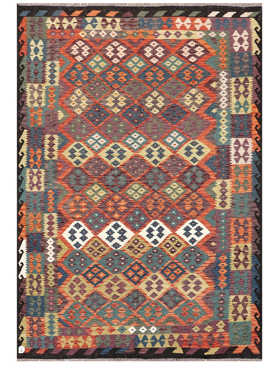 Maimana Afghanistan Kilim Rug - 288 x198 cm - Handmade