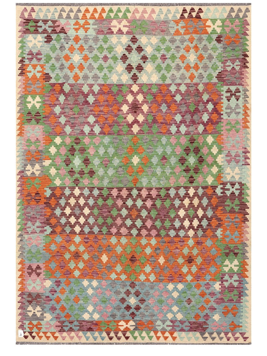 Maimana Afghanistan Kilim Rug - 287 x198 cm - Handmade