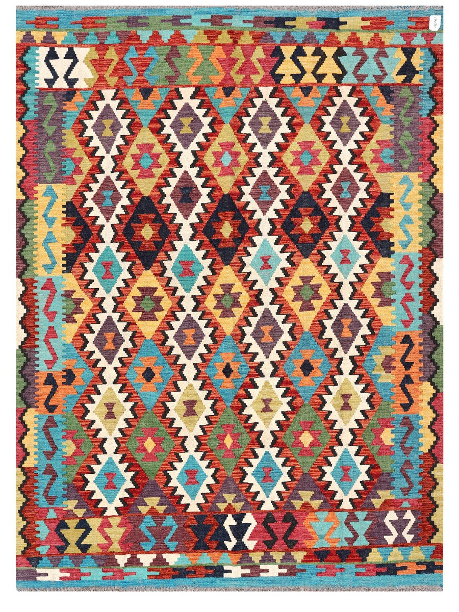 Maimana Afghanistan Kilim Rug - 244 x178 cm - Handmade