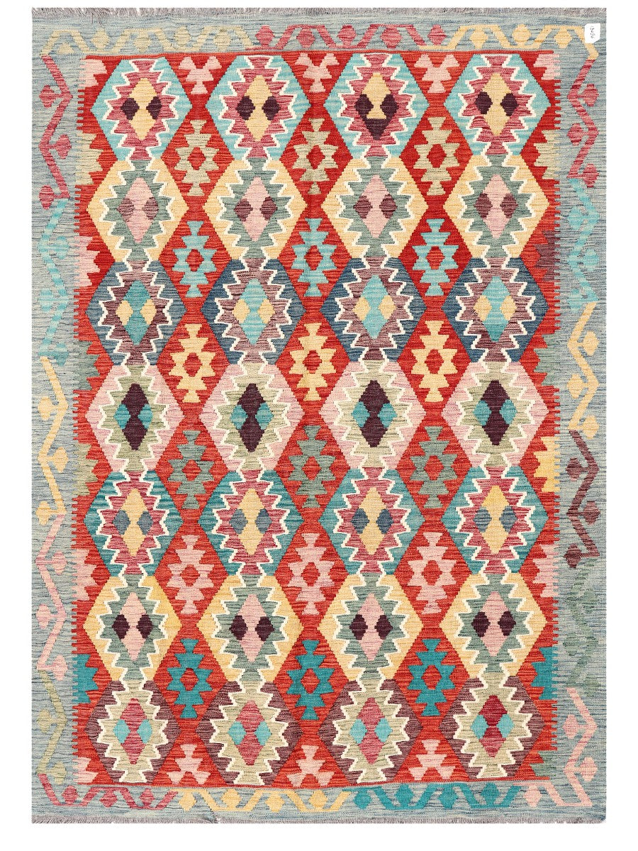 Maimana Afghanistan Kilim Rug - 251 x177 cm - Handmade