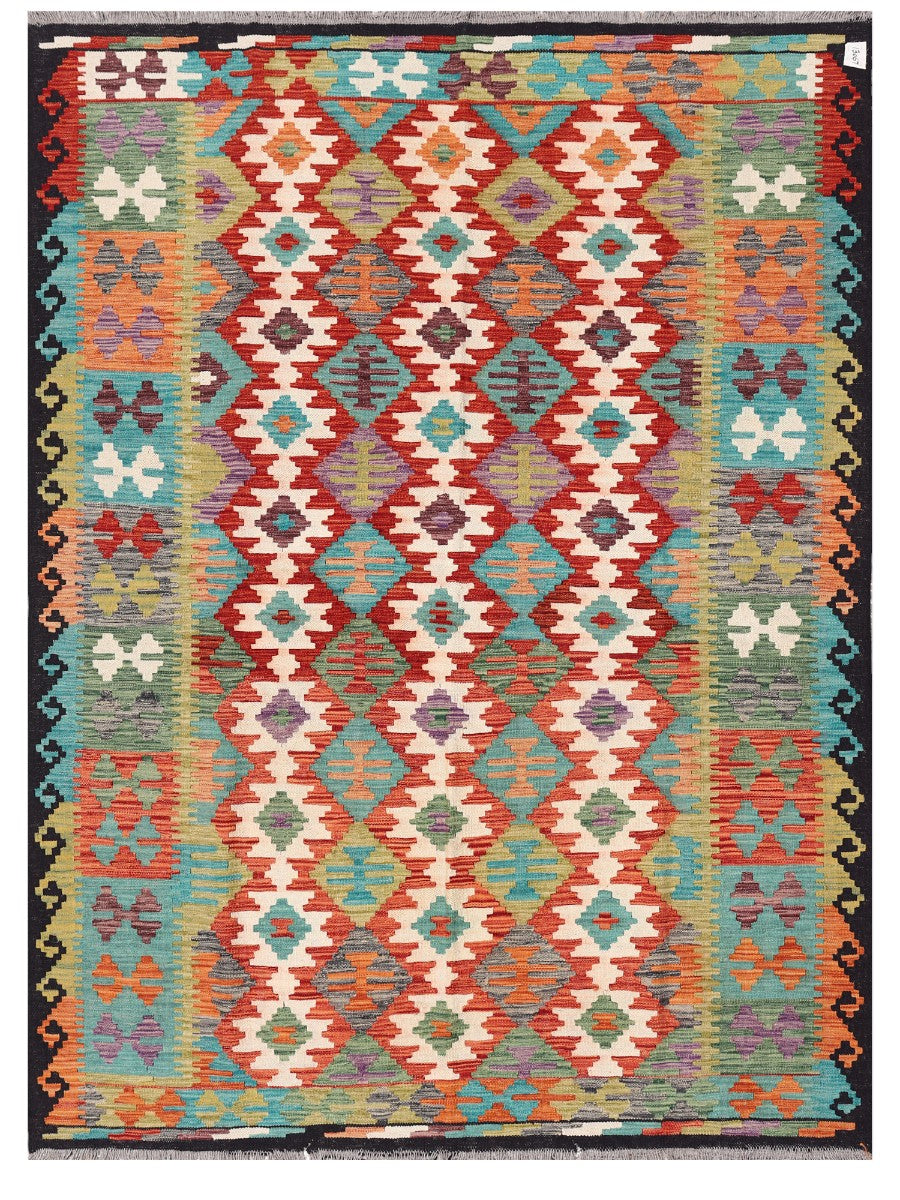 Maimana Afghanistan Kilim Rug - 238 x175 cm - Handmade