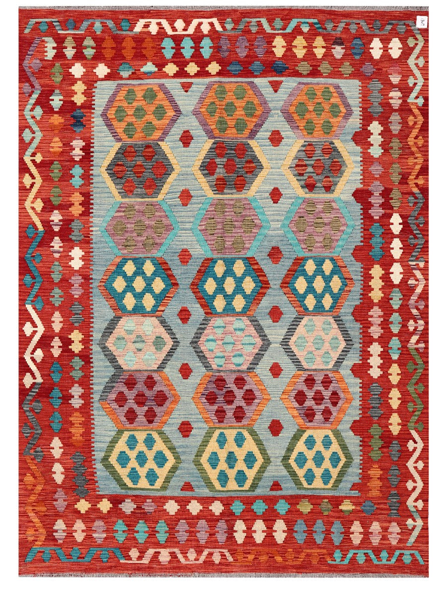 Maimana Afghanistan Kilim Rug - 245 x176 cm - Handmade
