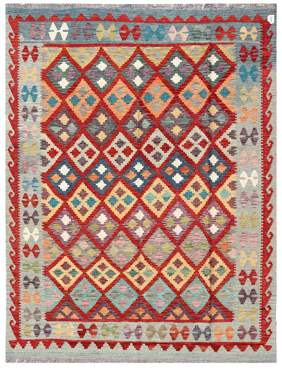 Maimana Afghanistan Kilim Rug - 237 x179 cm - Handmade