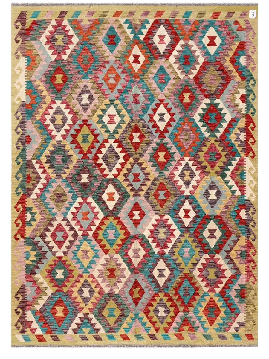 Maimana Afghanistan Kilim Rug - 241 x173 cm - Handmade
