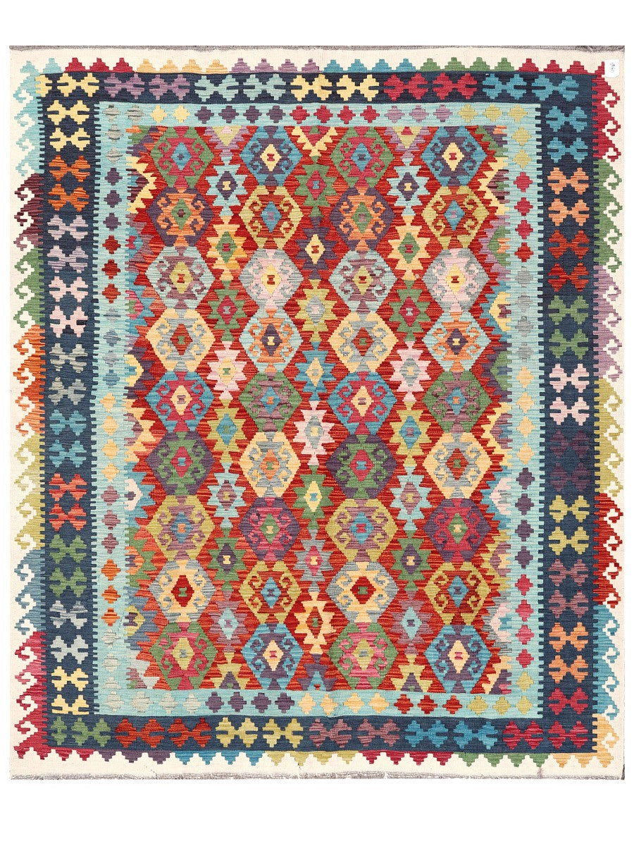 Maimana Afghanistan Kilim Rug - 241 x202 cm - Handmade