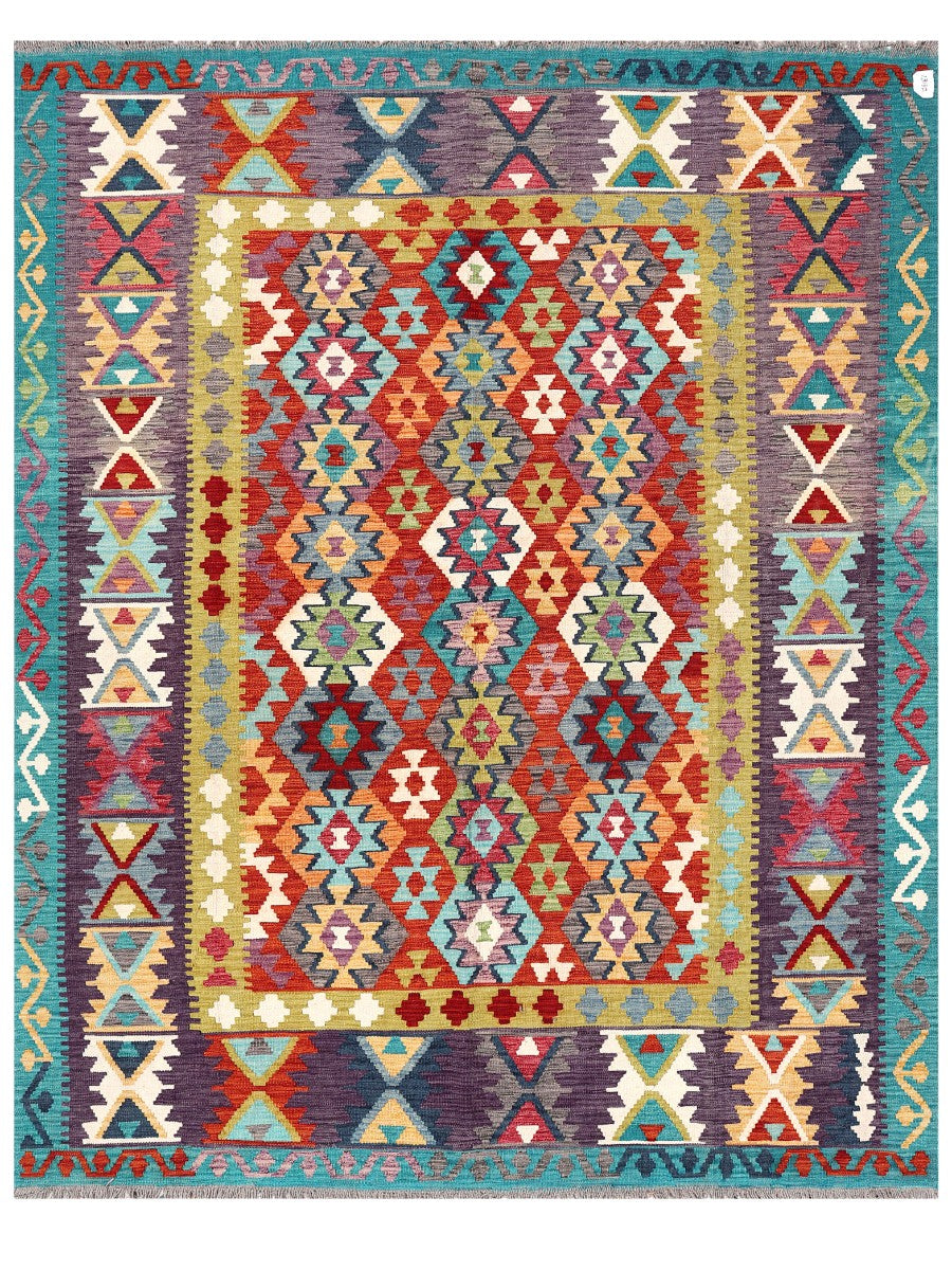 Maimana Afghanistan Kilim Rug - 253 x202 cm - Handmade