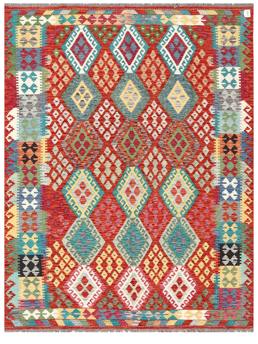 Maimana Afghanistan Kilim Rug - 257 x195 cm - Handmade
