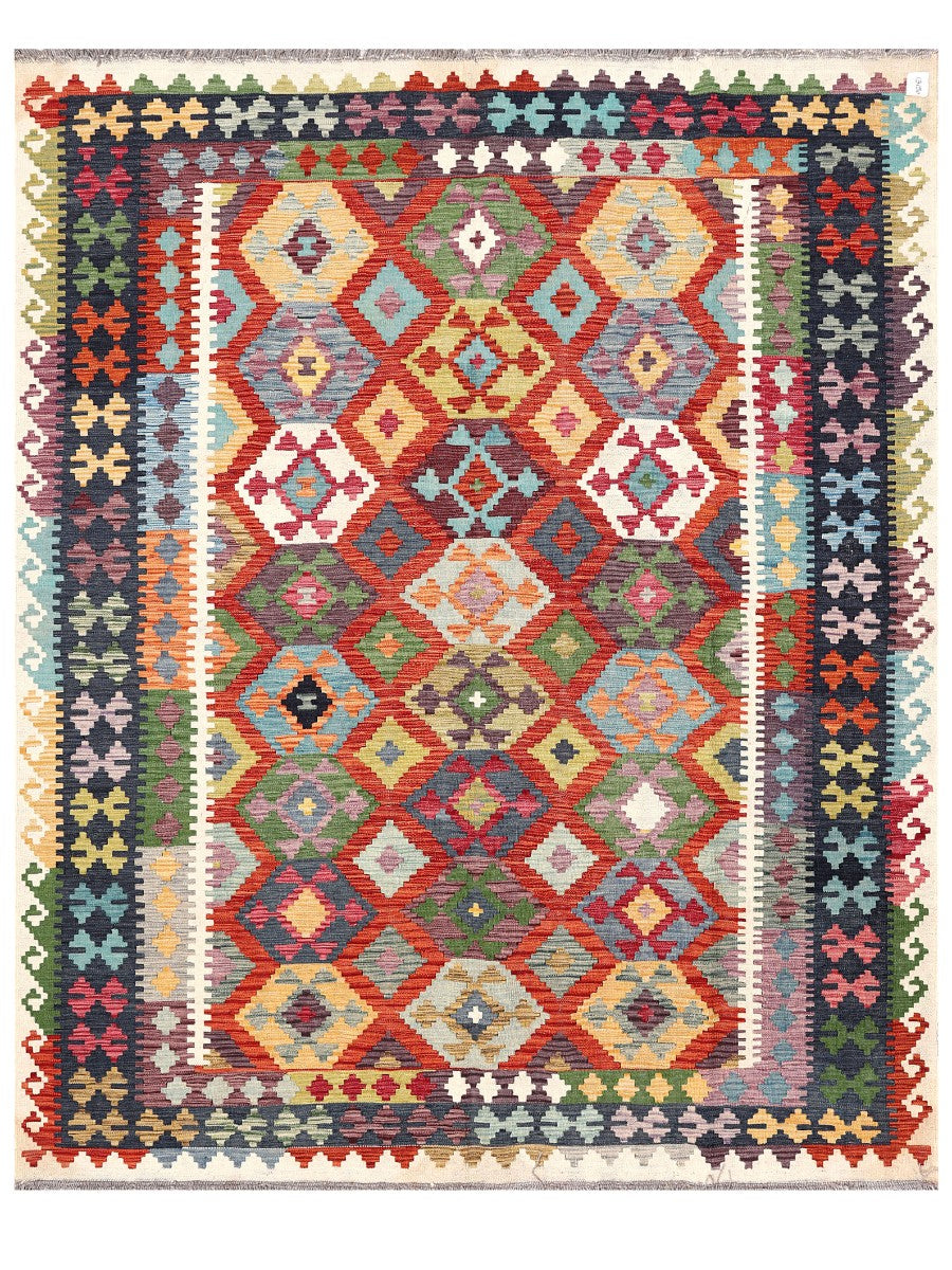 Maimana Afghanistan Kilim Rug - 248 x201 cm - Handmade