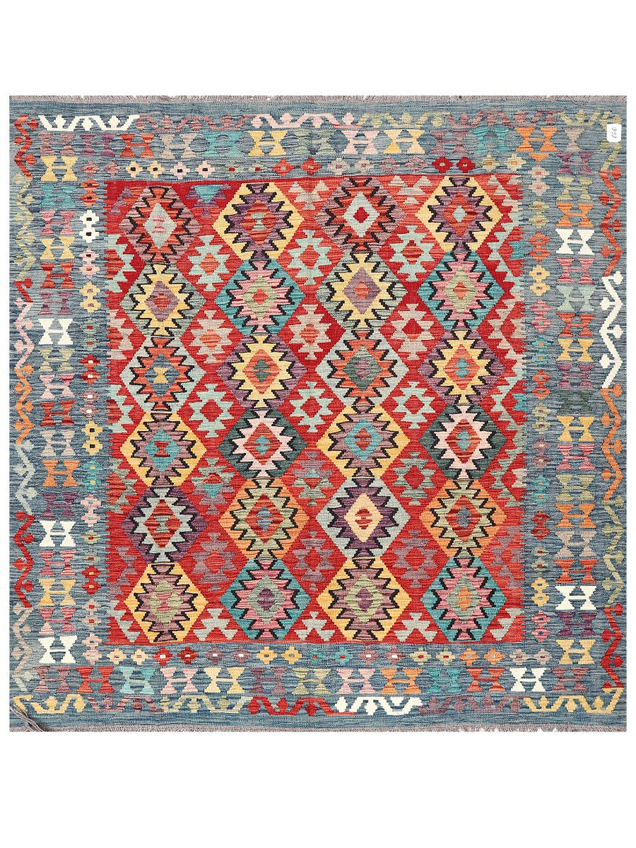 Maimana Afghanistan Kilim Rug - 201 x195 cm - Handmade