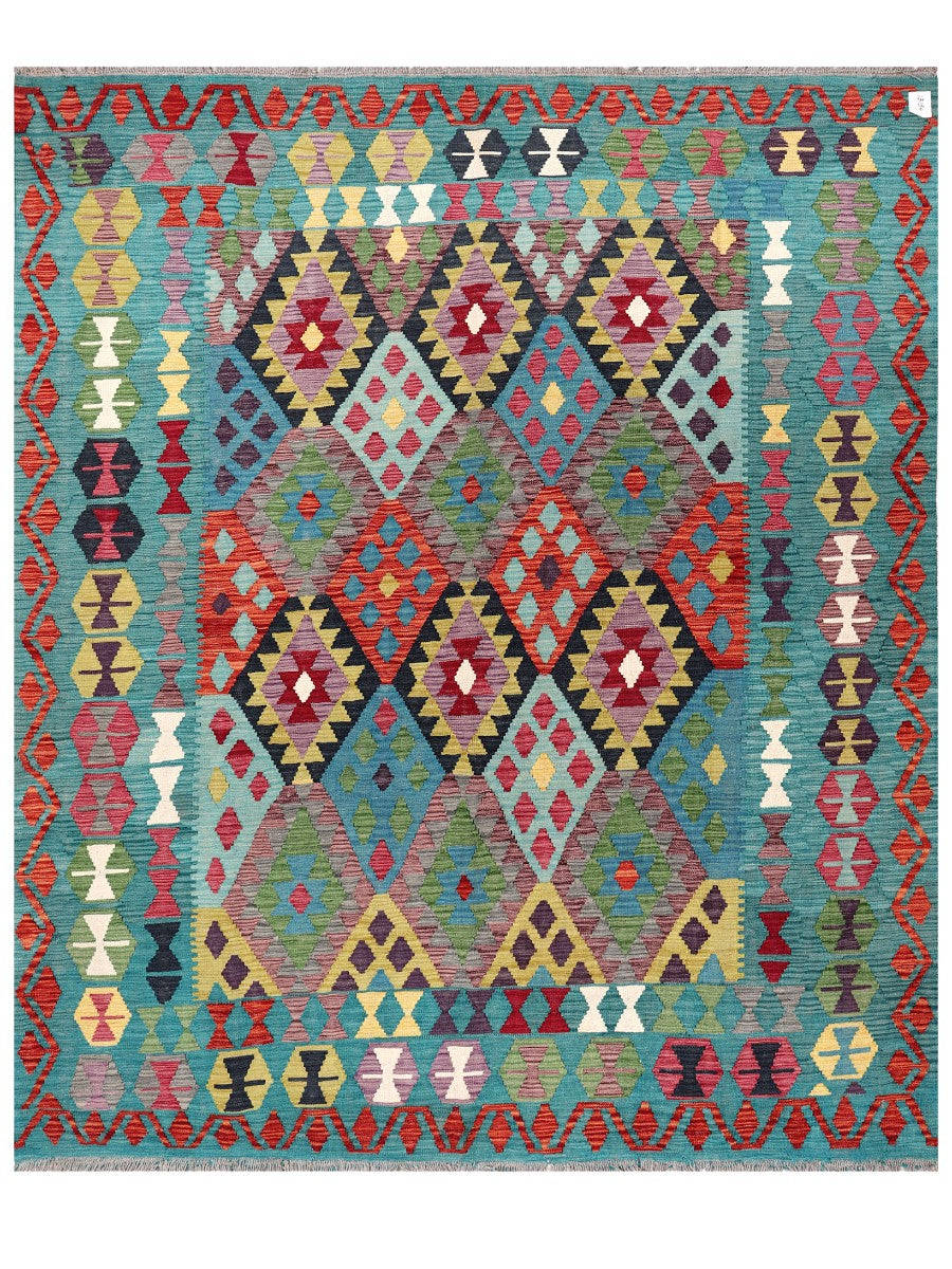 Maimana Afghanistan Kilim Rug - 244 x204 cm - Handmade