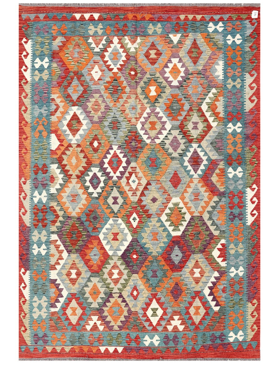 Maimana Afghanistan Kilim Rug - 278 x188 cm - Handmade